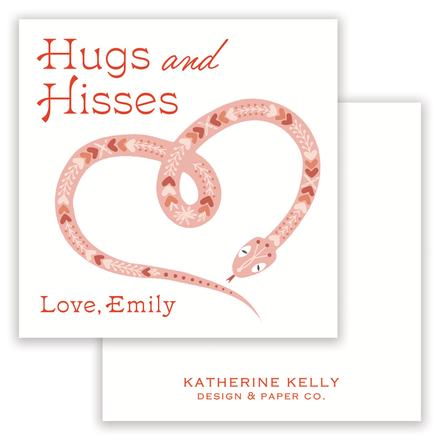 hugs & hisses valentine - red