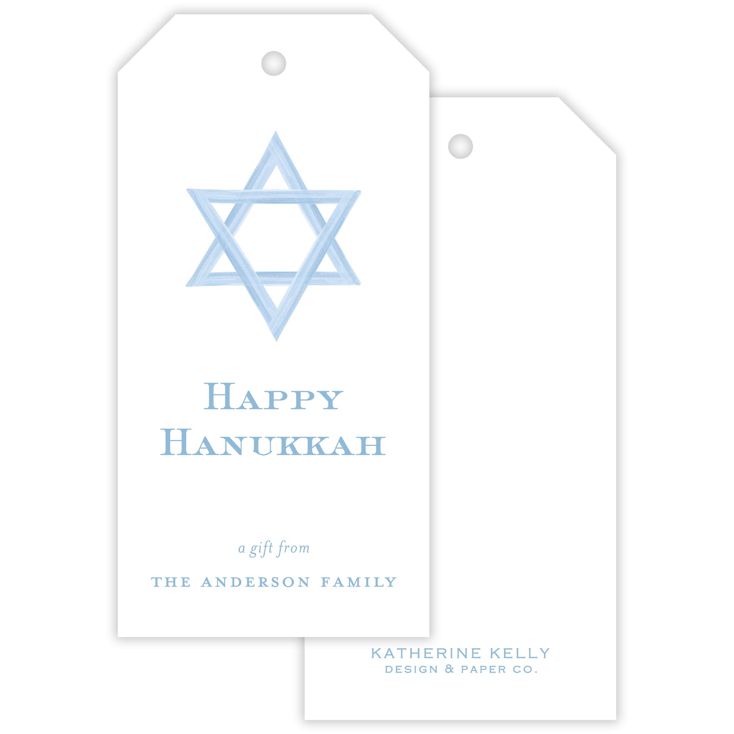 star of david personalized gift tag