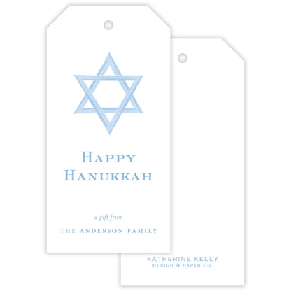 star of david personalized gift tag