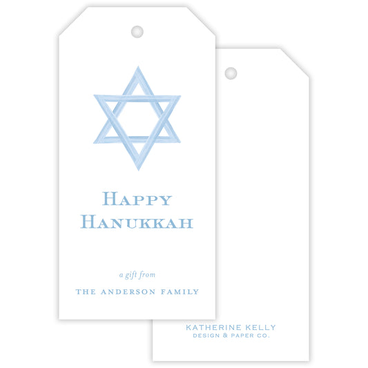 star of david personalized gift tag