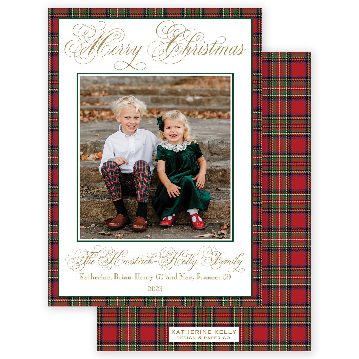 kelly plaid photo holiday card