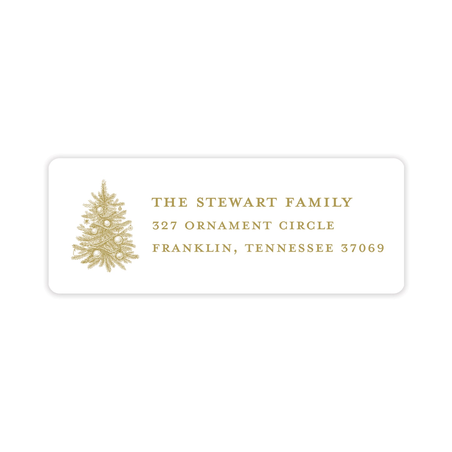 gold christmas return address labels