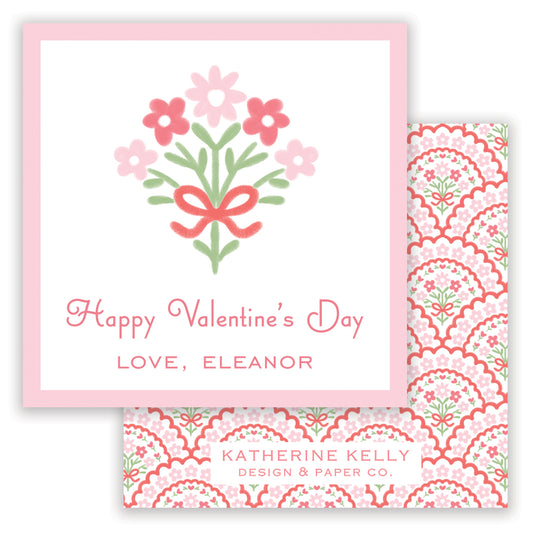 pink bouquet valentine printable