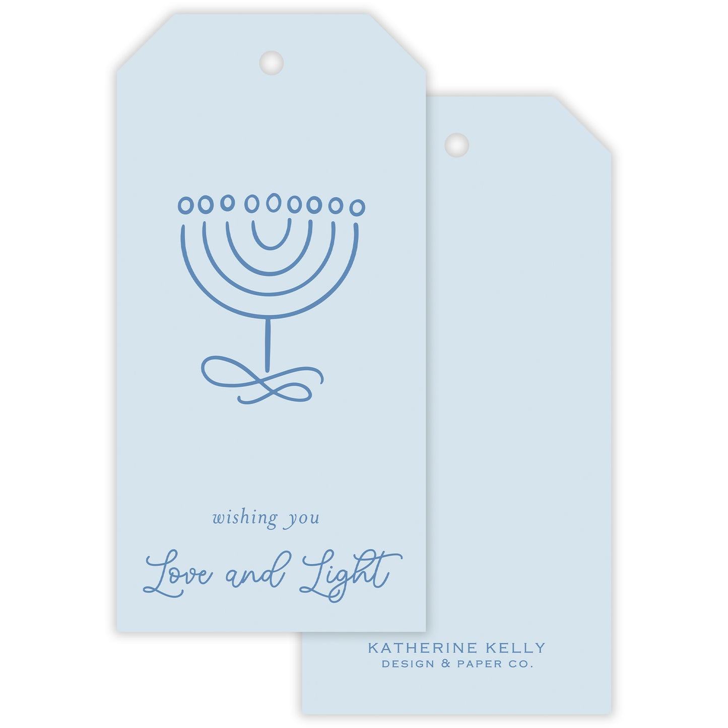 doodle menorah personalized gift tag