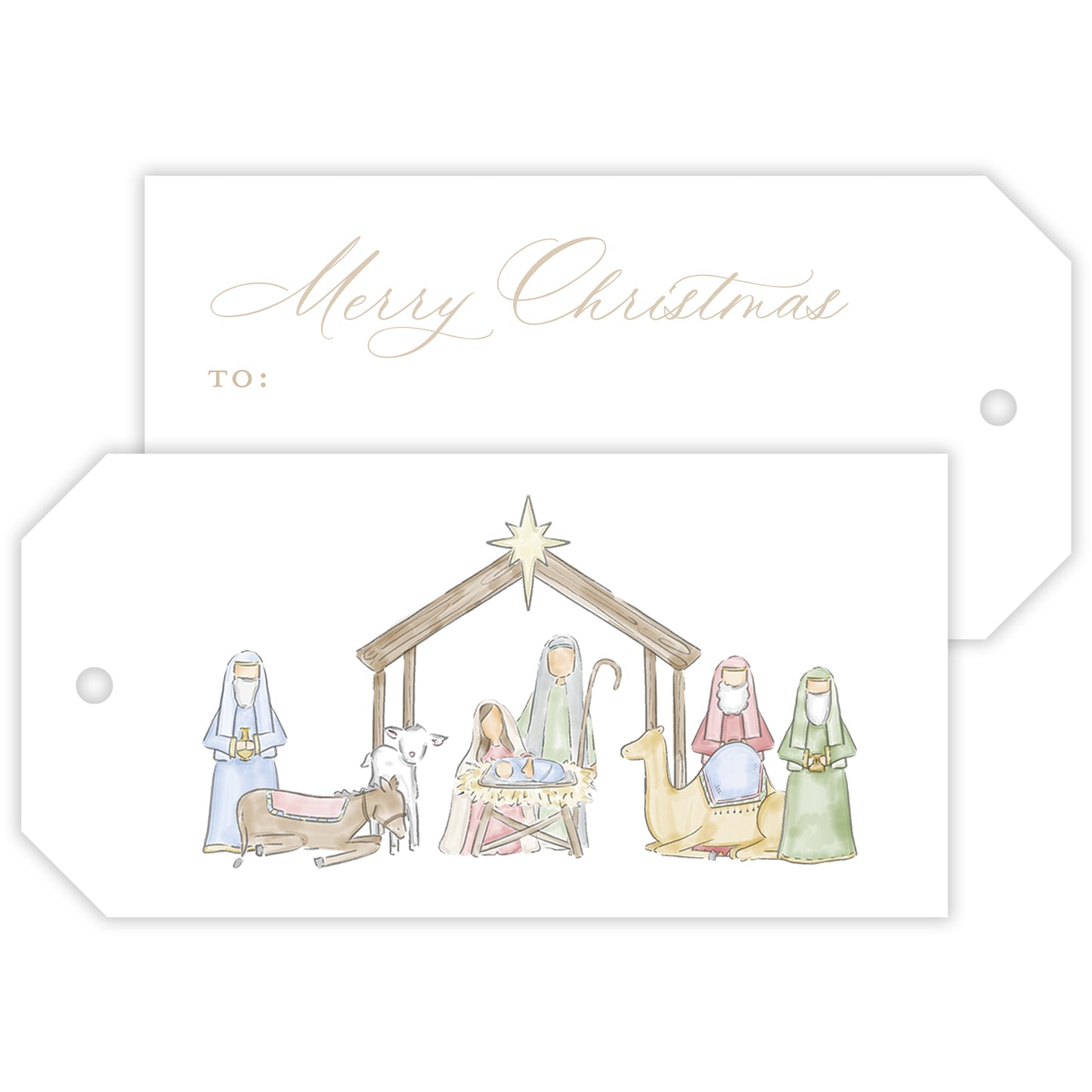 nativity personalized gift tag