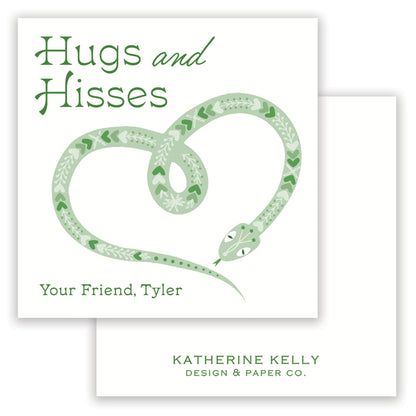 hugs & hisses valentine - green