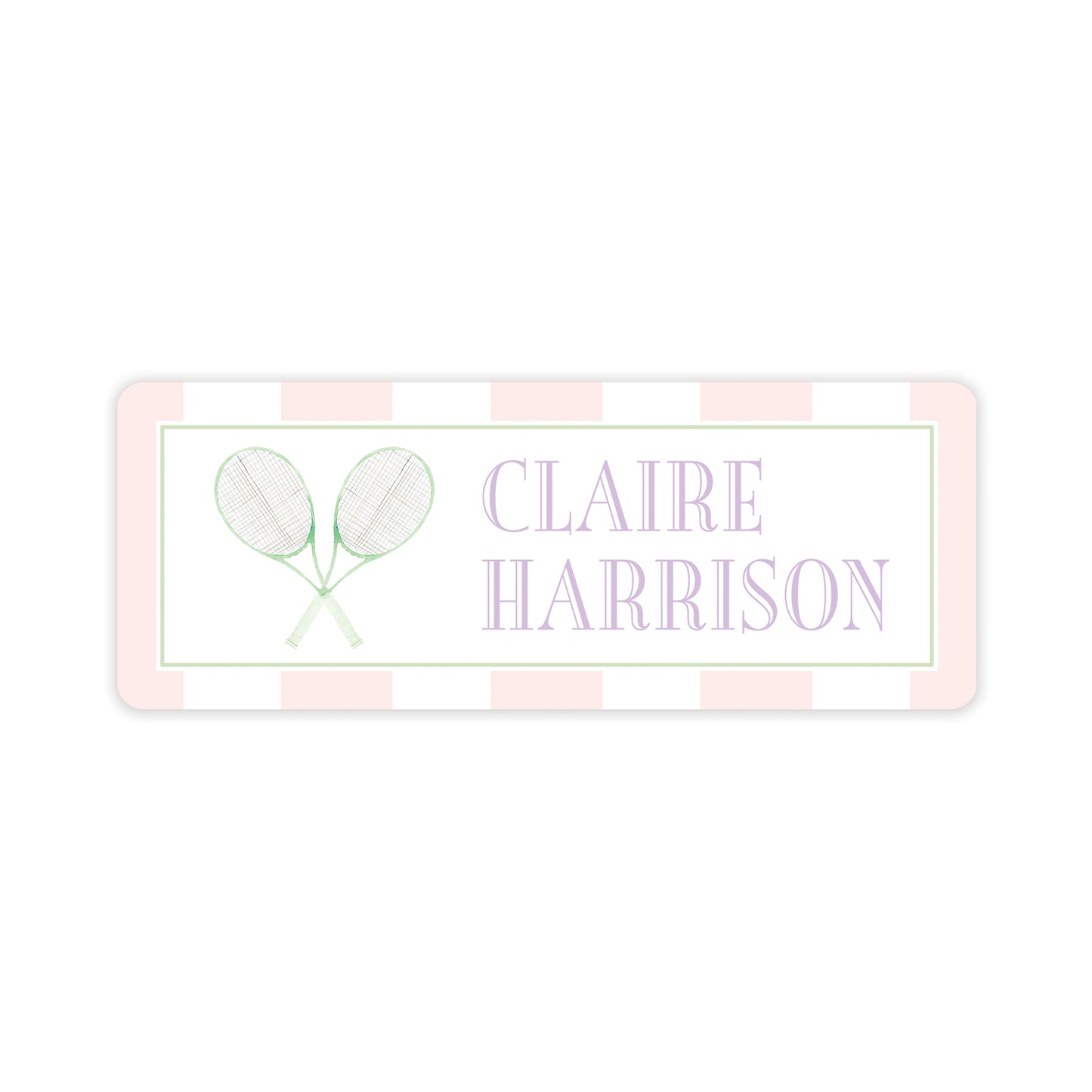 pink tennis vinyl school labels