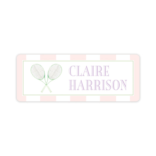 pink tennis vinyl school labels