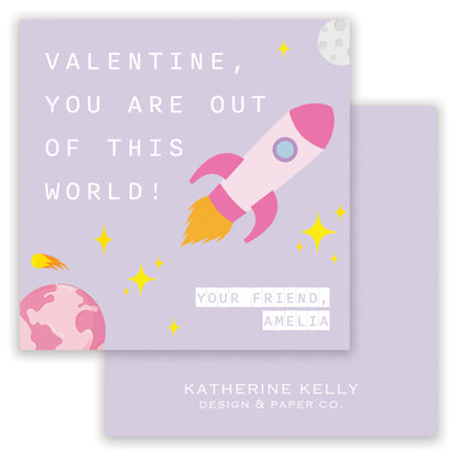 outer space valentine - purple