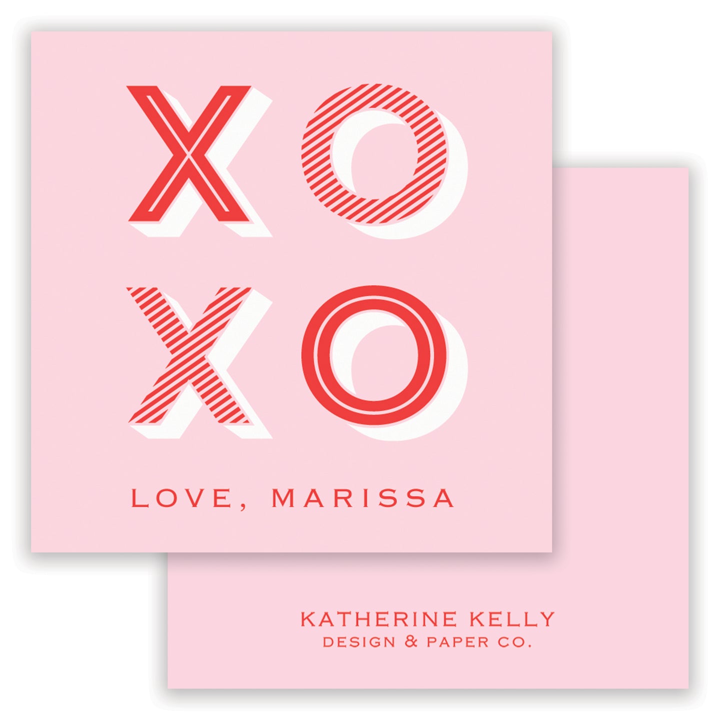 xo valentine - red on pink printable