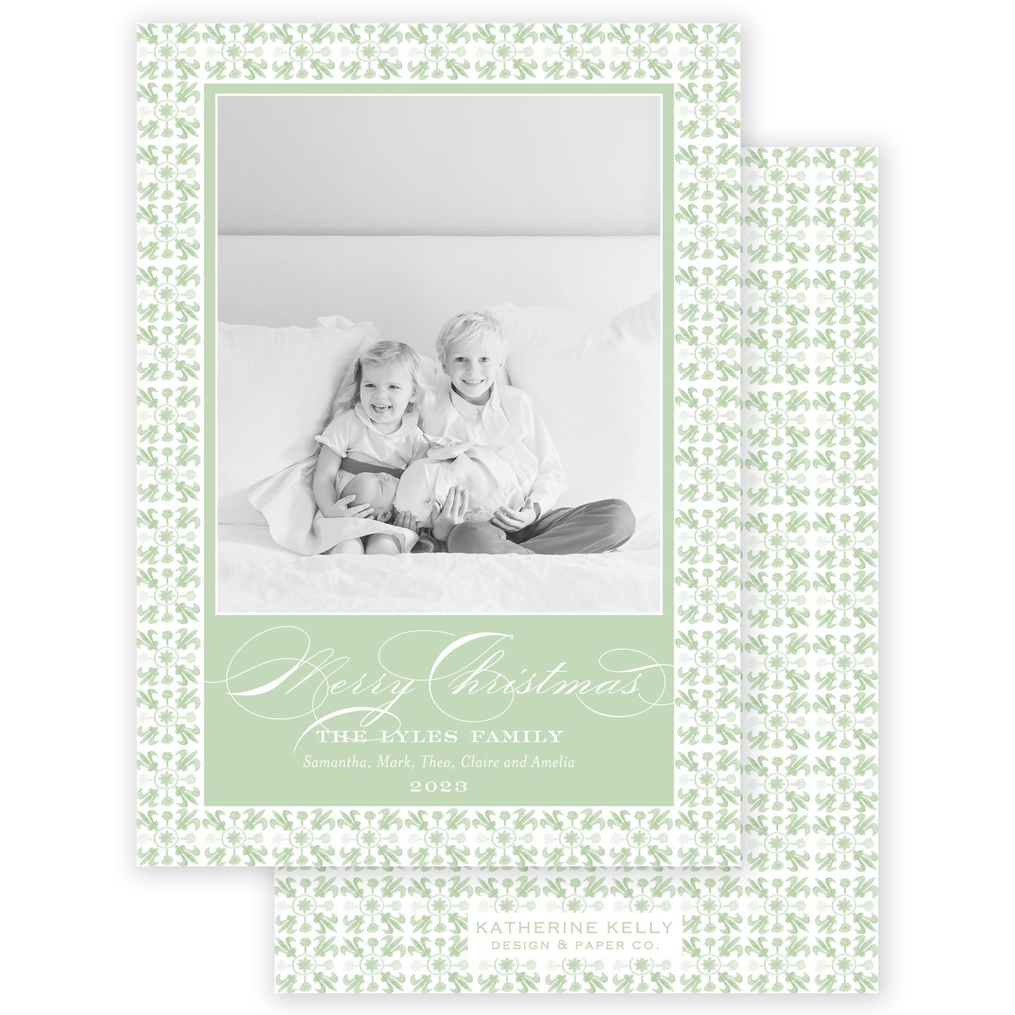 sage tuscan tile holiday card