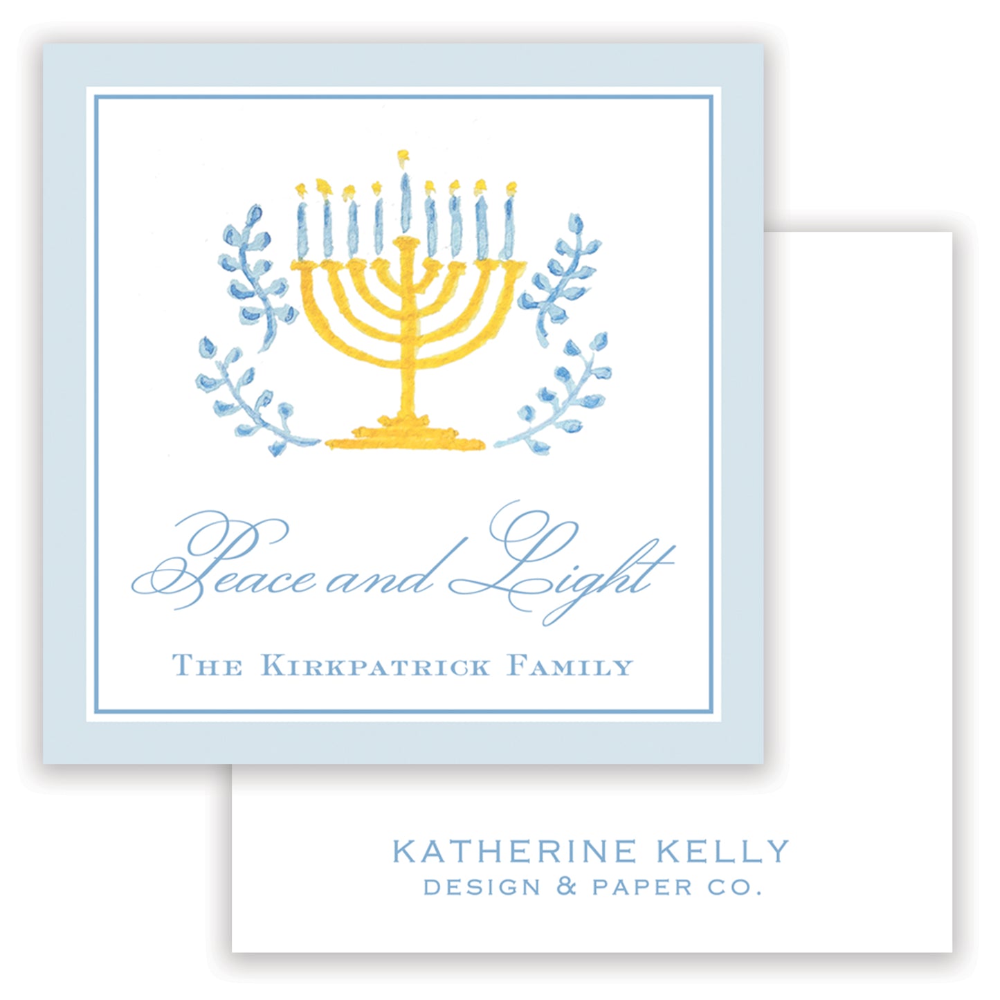 watercolor menorah enclosure card