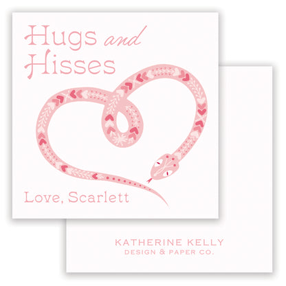 hugs & hisses valentine - pink