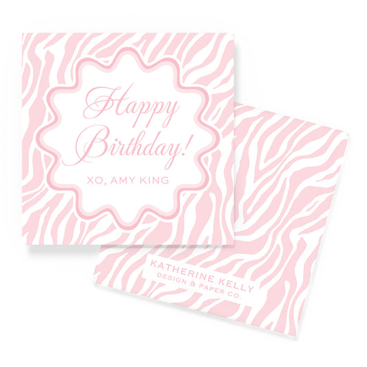 pink zebra enclosure card