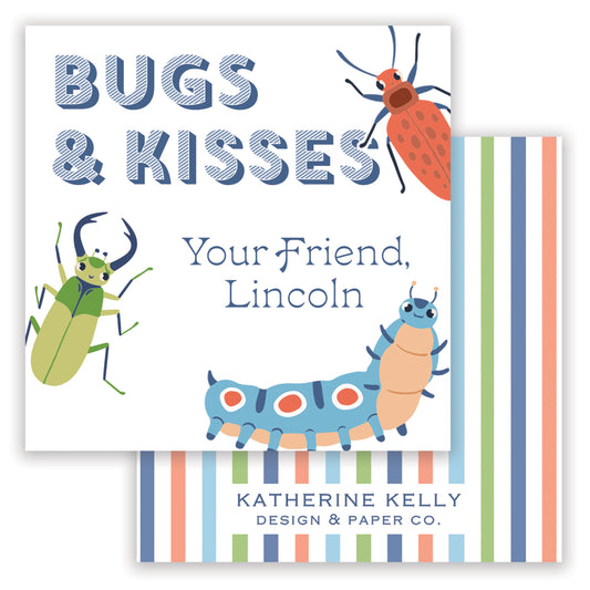 bugs & kisses valentine - blue