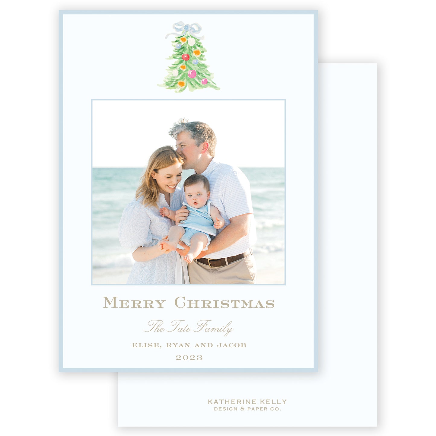 oh, christmas tree blue holiday card