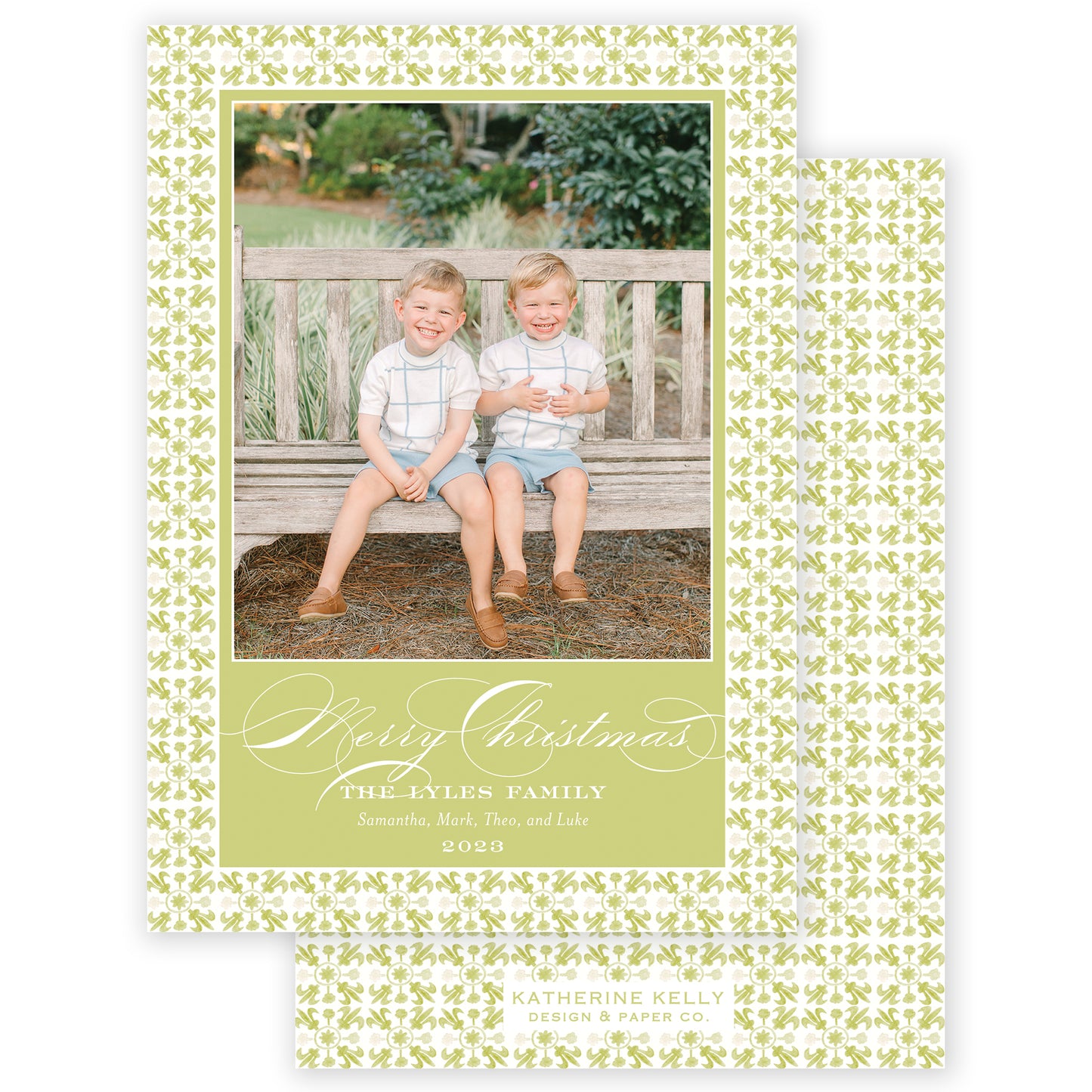 chartreuse tuscan tile holiday card