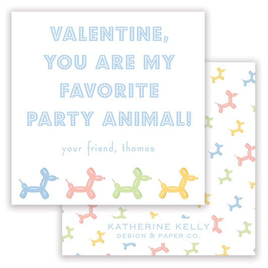 blue balloon animal valentine printable