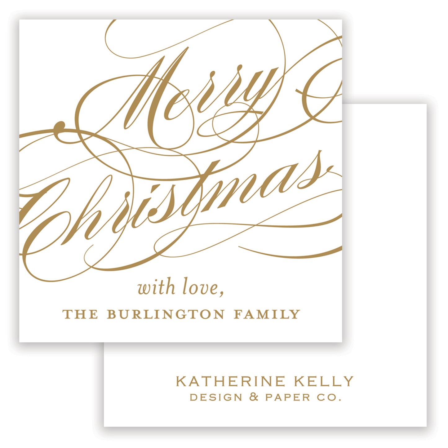 gold christmas script enclosure card