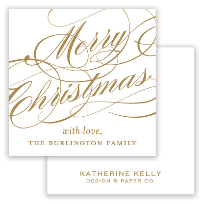 gold christmas script enclosure card