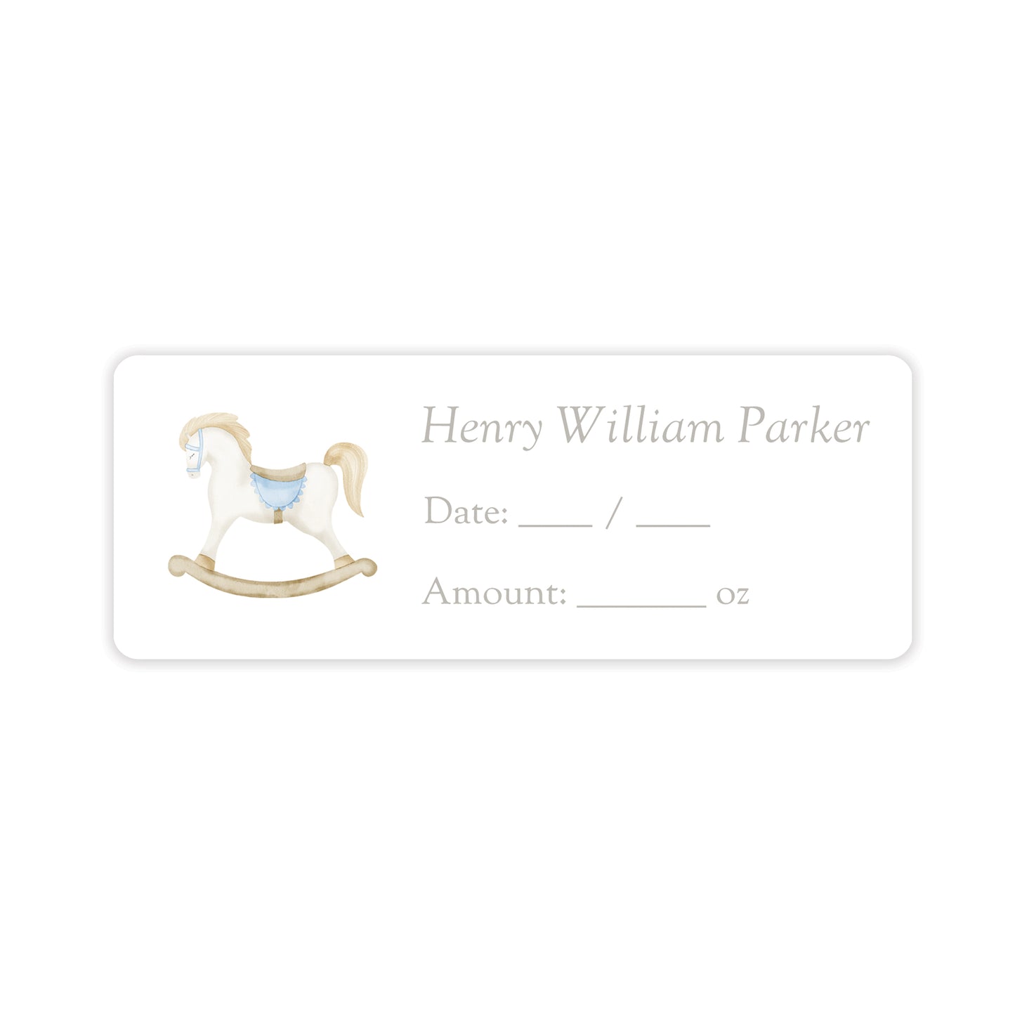 rocking horse blue breast milk bag labels