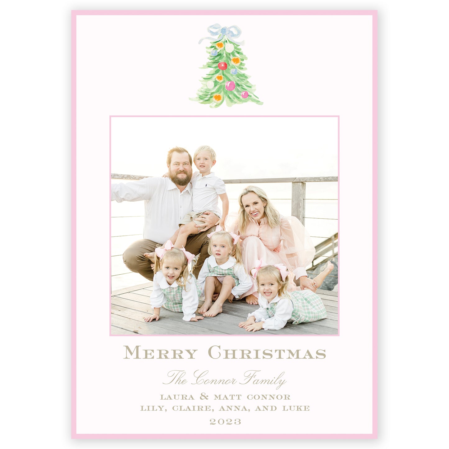 oh, christmas tree pink holiday card