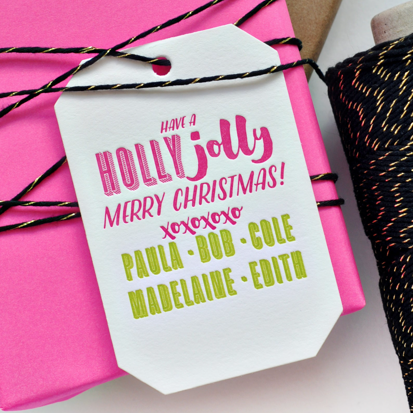 holly jolly happy holiday specialty tag - T73