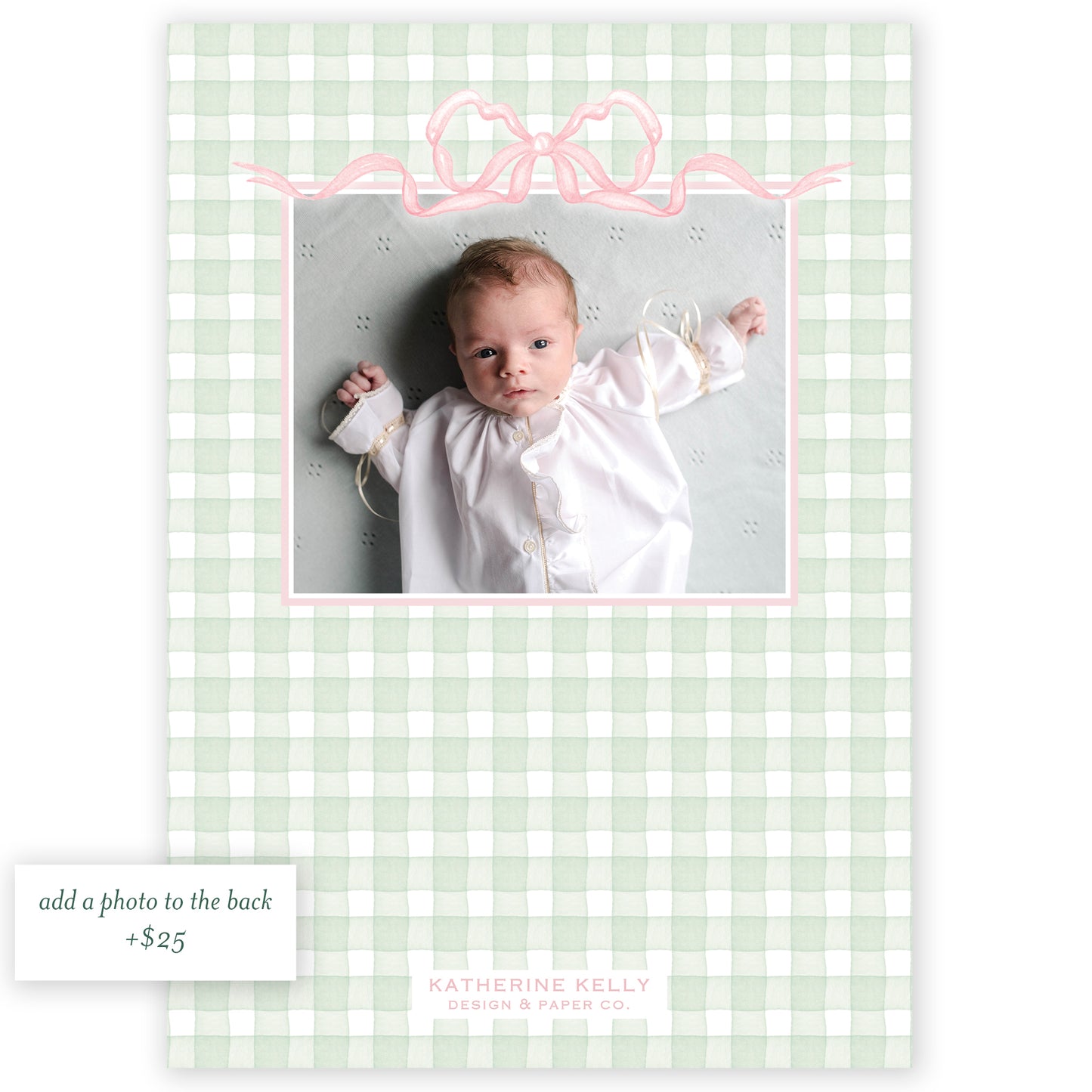 baby pink vine holiday card