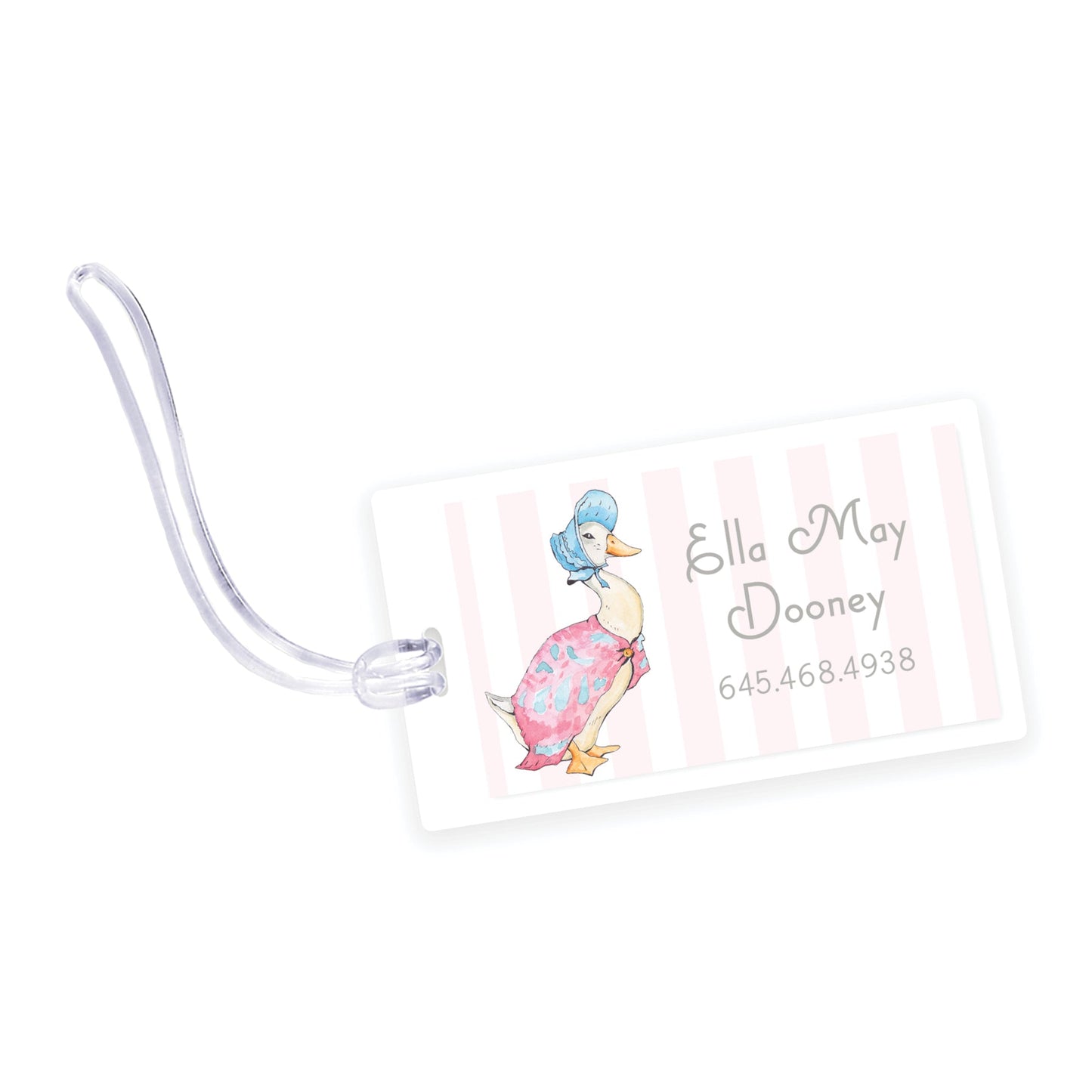 puddle duck laminated bag tag