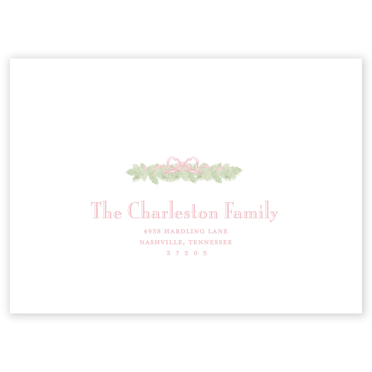 baby pink vine holiday card