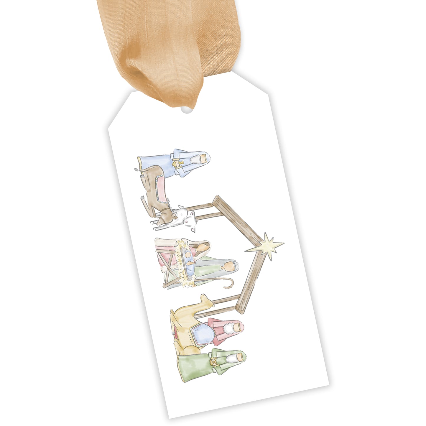 nativity personalized gift tag