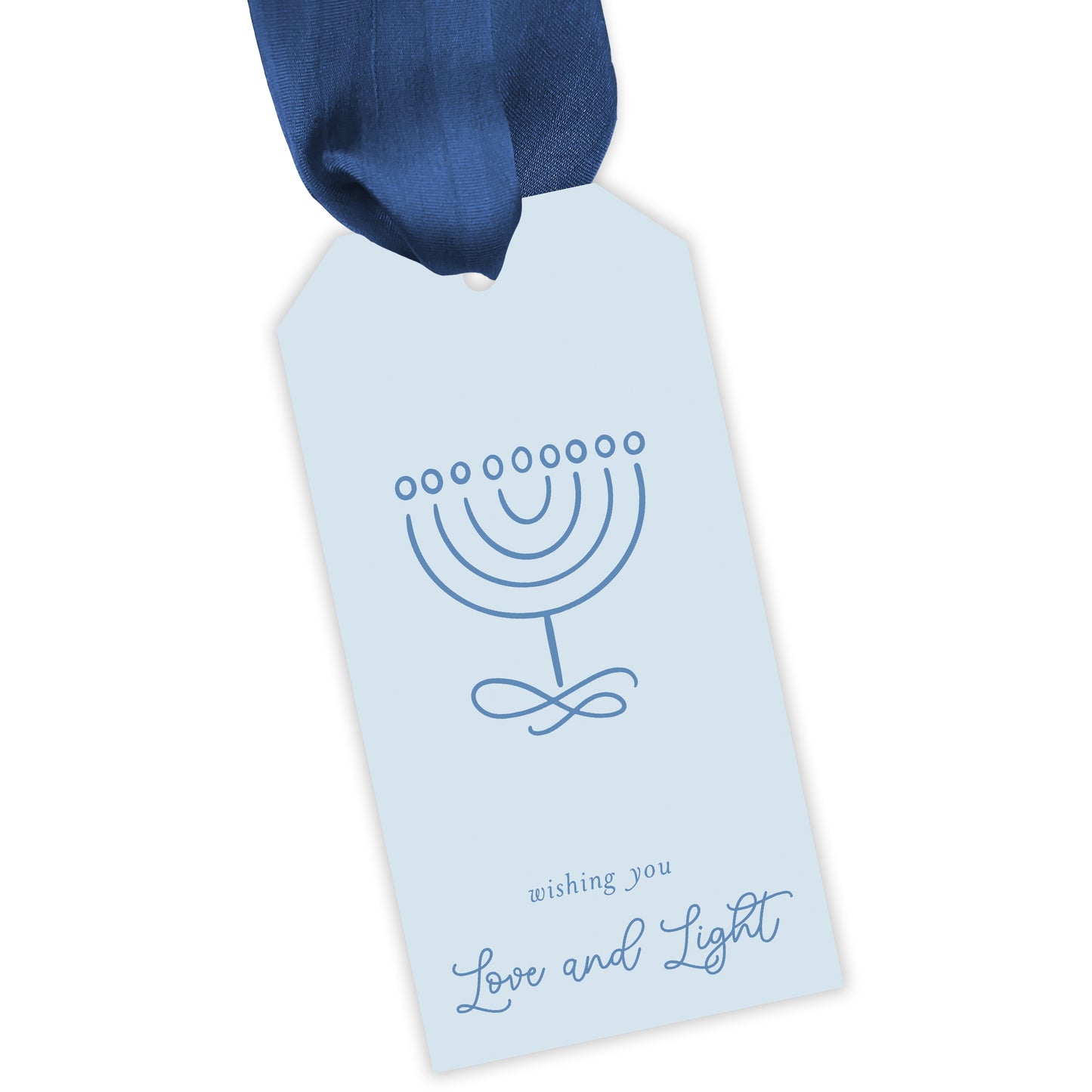 doodle menorah personalized gift tag