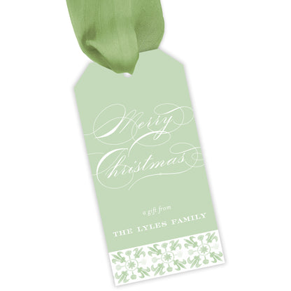 sage tuscan tile personalized gift tag