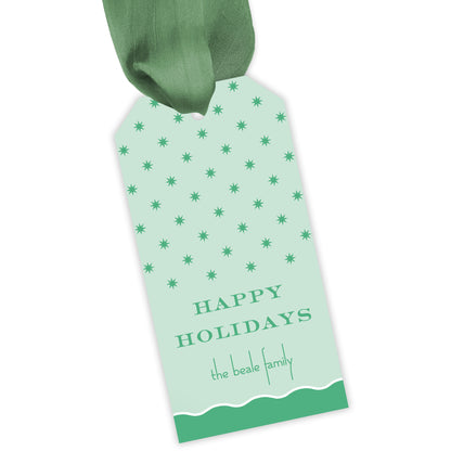 green squiggle personalized gift tag