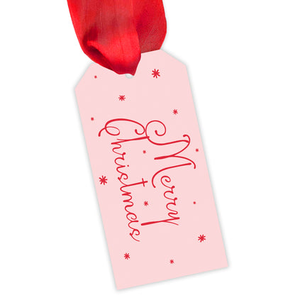 pink christmas drip personalized gift tag