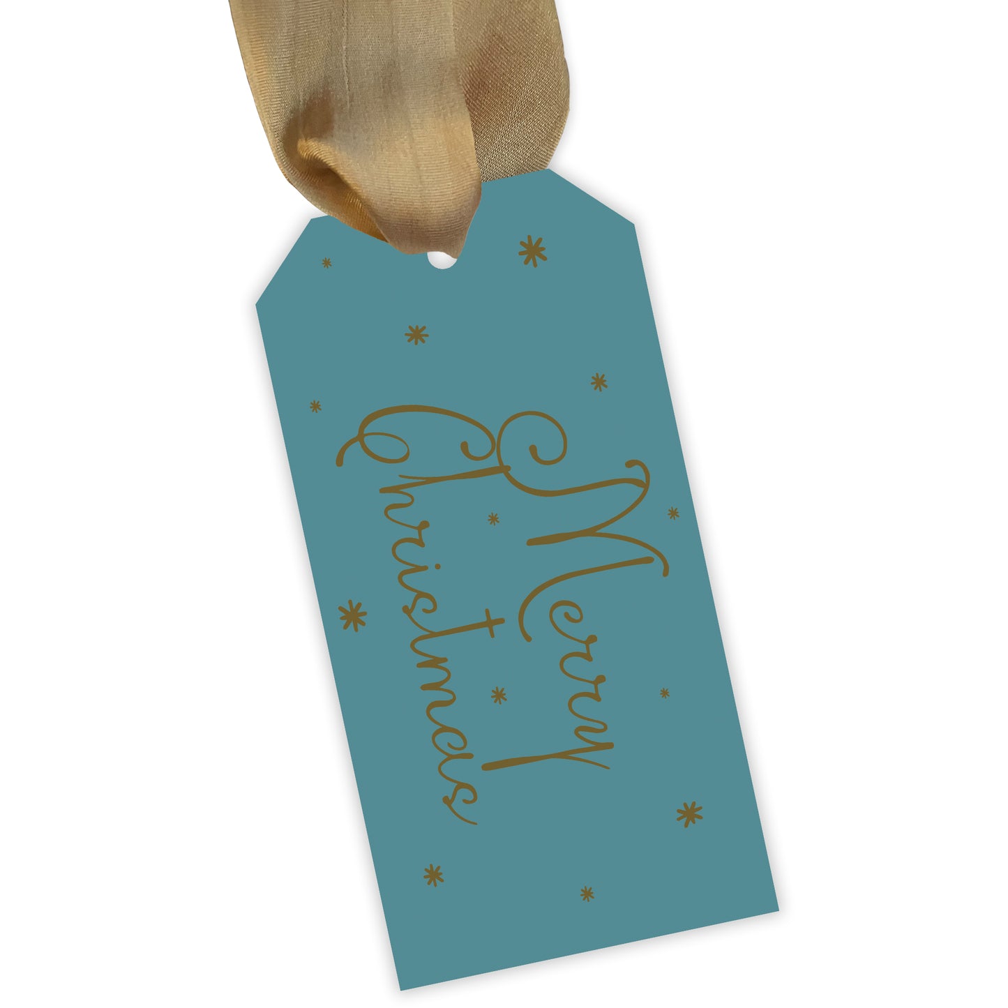 teal christmas drip personalized gift tag