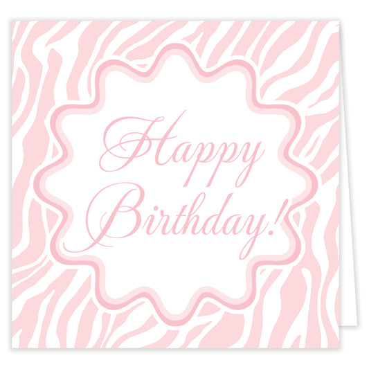 pink zebra folded enclosure card set with envelopes