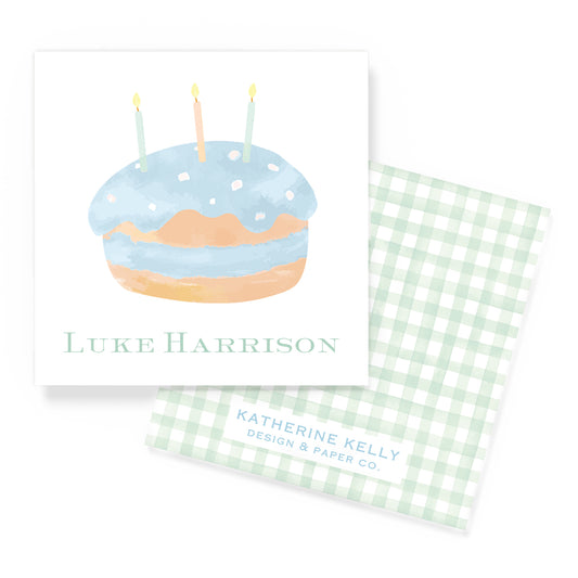 blue birthday cake II enclosure card