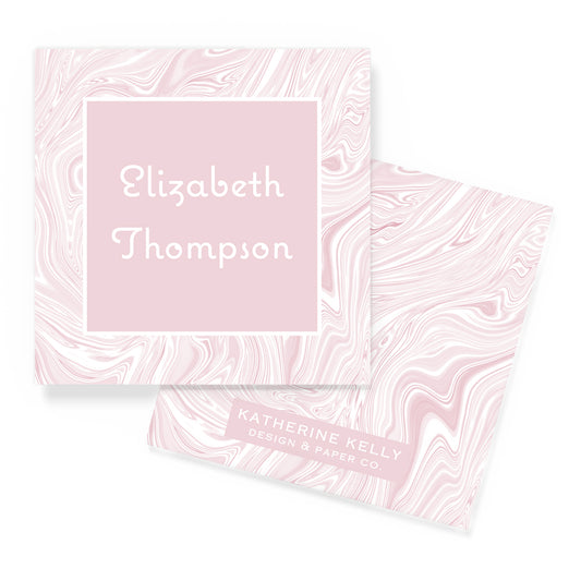 pink marbled enclosure card