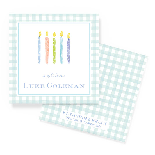 blue birthday candles enclosure card