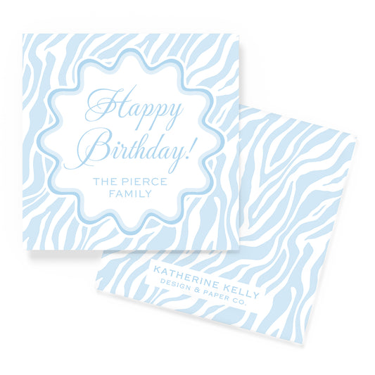 blue zebra enclosure card