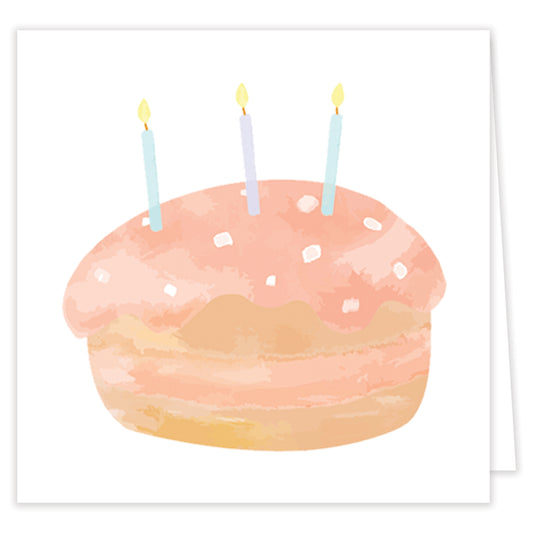 pink birthday cake enclosure card set with envelopes