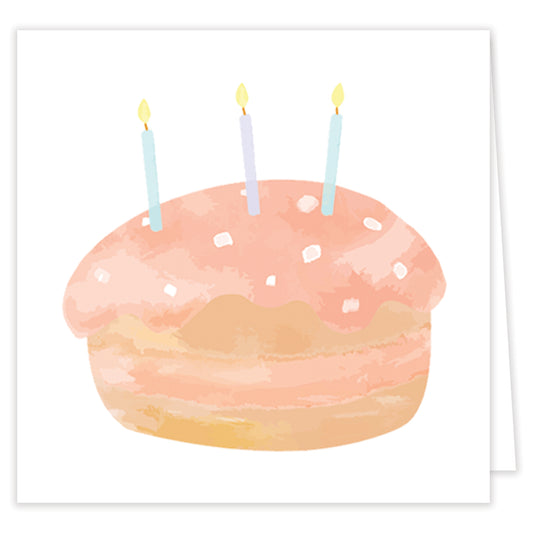 pink birthday cake folded note set with envelopes