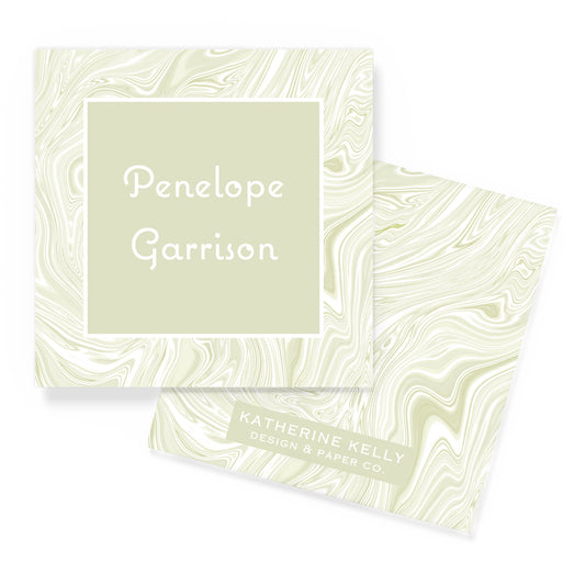 sage marbled enclosure card