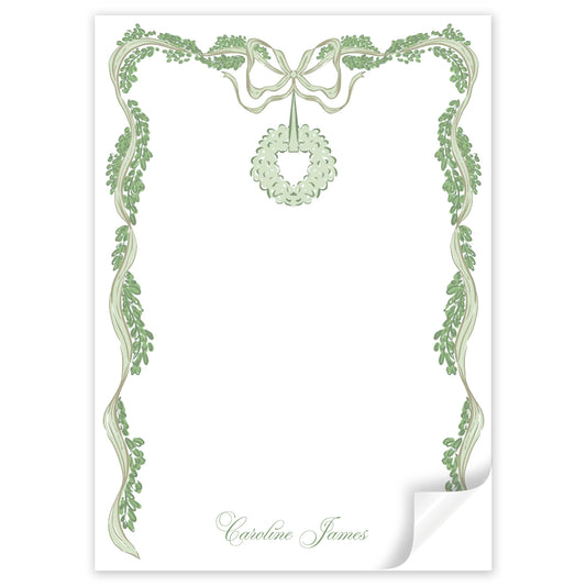 winter boxwood personalized notepad