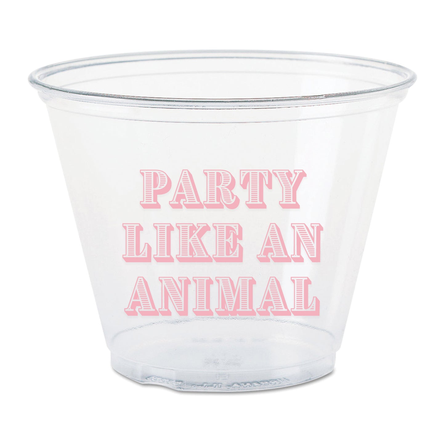 pink party animal plastic cups