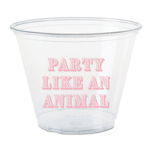 pink party animal plastic cups