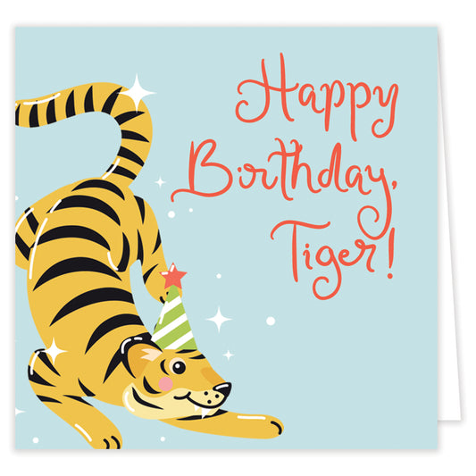 birthday tiger folded enclosure card set with envelopes