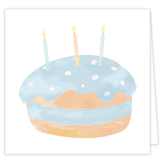 blue birthday cake enclosure card set with envelopes