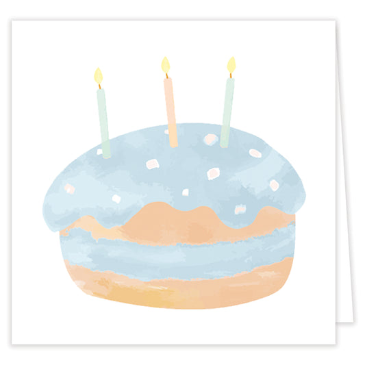 blue birthday cake folded note set with envelopes